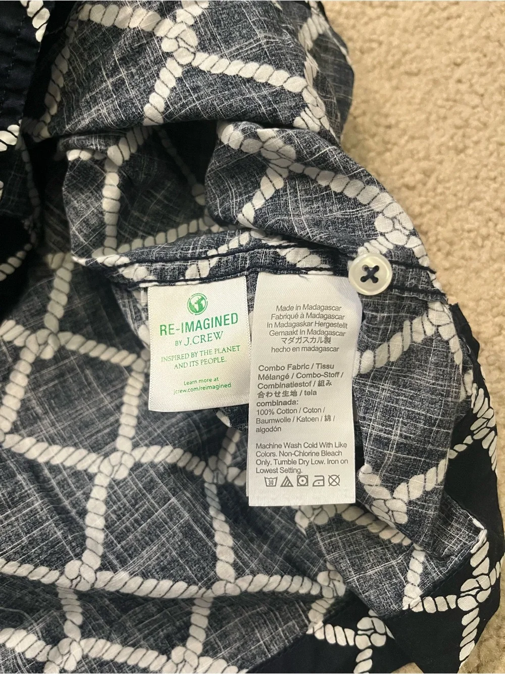 J. Crew Cotton Slub Camp Button Down Shirt